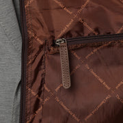 Styled Fit Perspective of Leather Garment Bag Josh レディース on Model - Natural Daylight Drape
