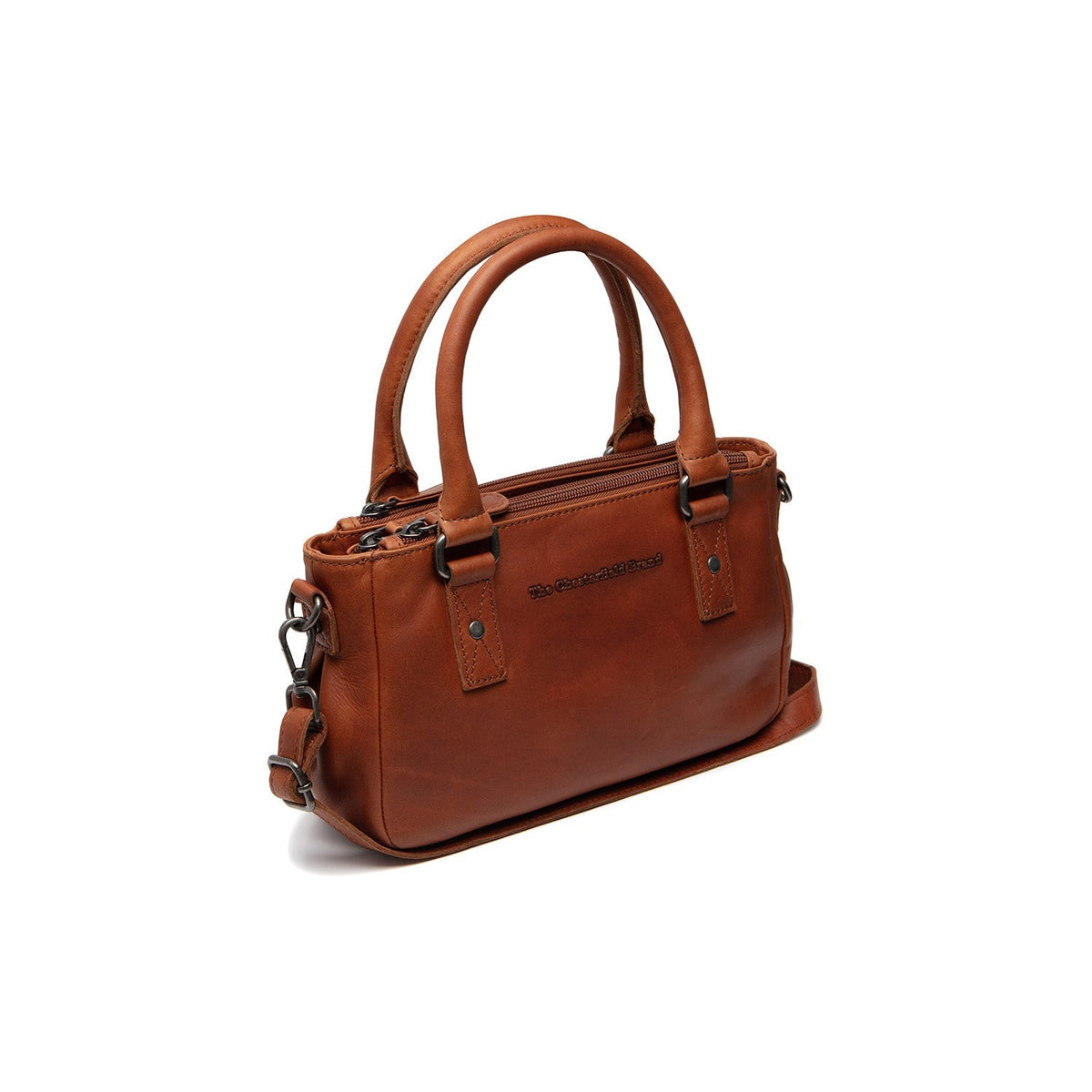 Tailored Rib Cuffs &amp; Hem Craftsmanship Construction Detail on Fenja Full-Grain Leather Handbag レディース