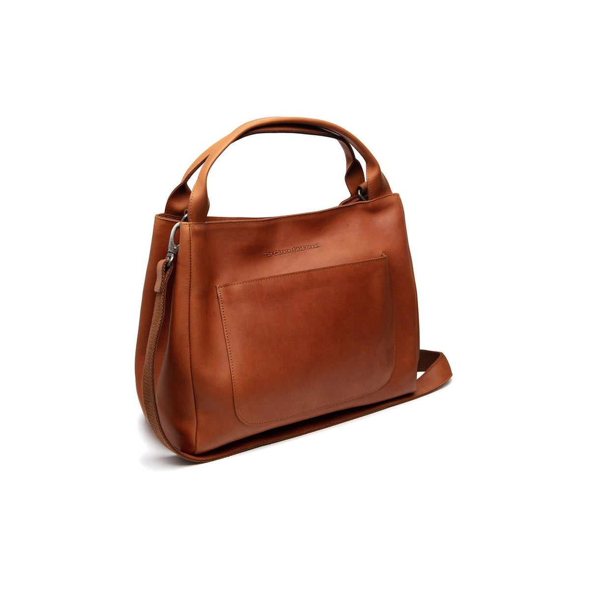 Tailored Rib Cuffs &amp; Hem Craftsmanship Construction Detail on Fioline Full-Grain Leather Handbag レディース