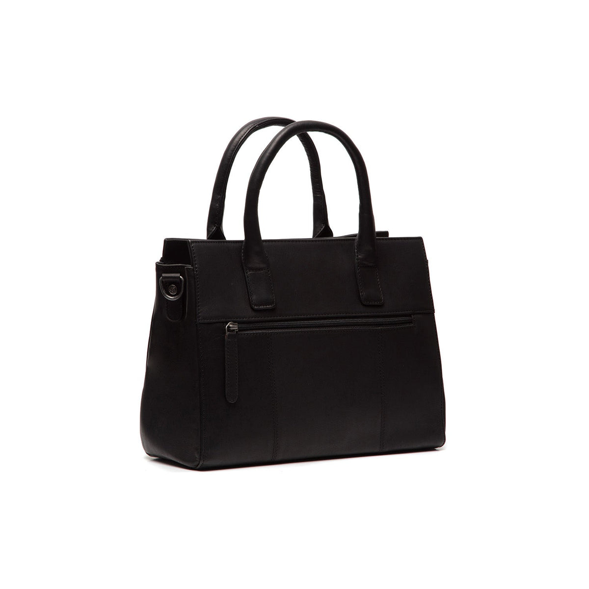Tailored Rib Cuffs &amp; Hem Craftsmanship Construction Detail on Garda Full-Grain Leather Handbag レディース
