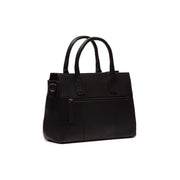 Tailored Rib Cuffs &amp; Hem Craftsmanship Construction Detail on Garda Full-Grain Leather Handbag レディース