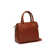 Tailored Rib Cuffs &amp; Hem Craftsmanship Construction Detail on Hermosa Full-Grain Leather Handbag レディース