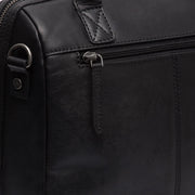 Tailored Rib Cuffs &amp; Hem Craftsmanship Construction Detail on Langton Full-Grain Leather Handbag レディース