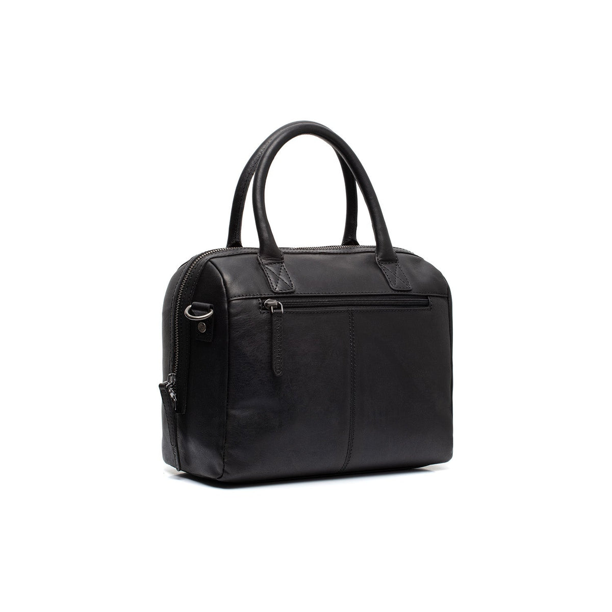 Styled Fit Perspective of Langton Full-Grain Leather Handbag レディース on Model - Natural Daylight Drape