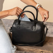Langton Full-Grain Leather Handbag レディース - Lateral Side Profile View Showing Sleeve Cut &amp; Athletic Taper Fit