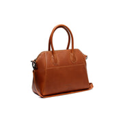 Tailored Rib Cuffs &amp; Hem Craftsmanship Construction Detail on Marsala Full-Grain Leather Handbag レディース