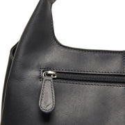 Authentic 100% Full-Grain Leather Grain Texture & Heavy-Duty Seam Stitching Detail