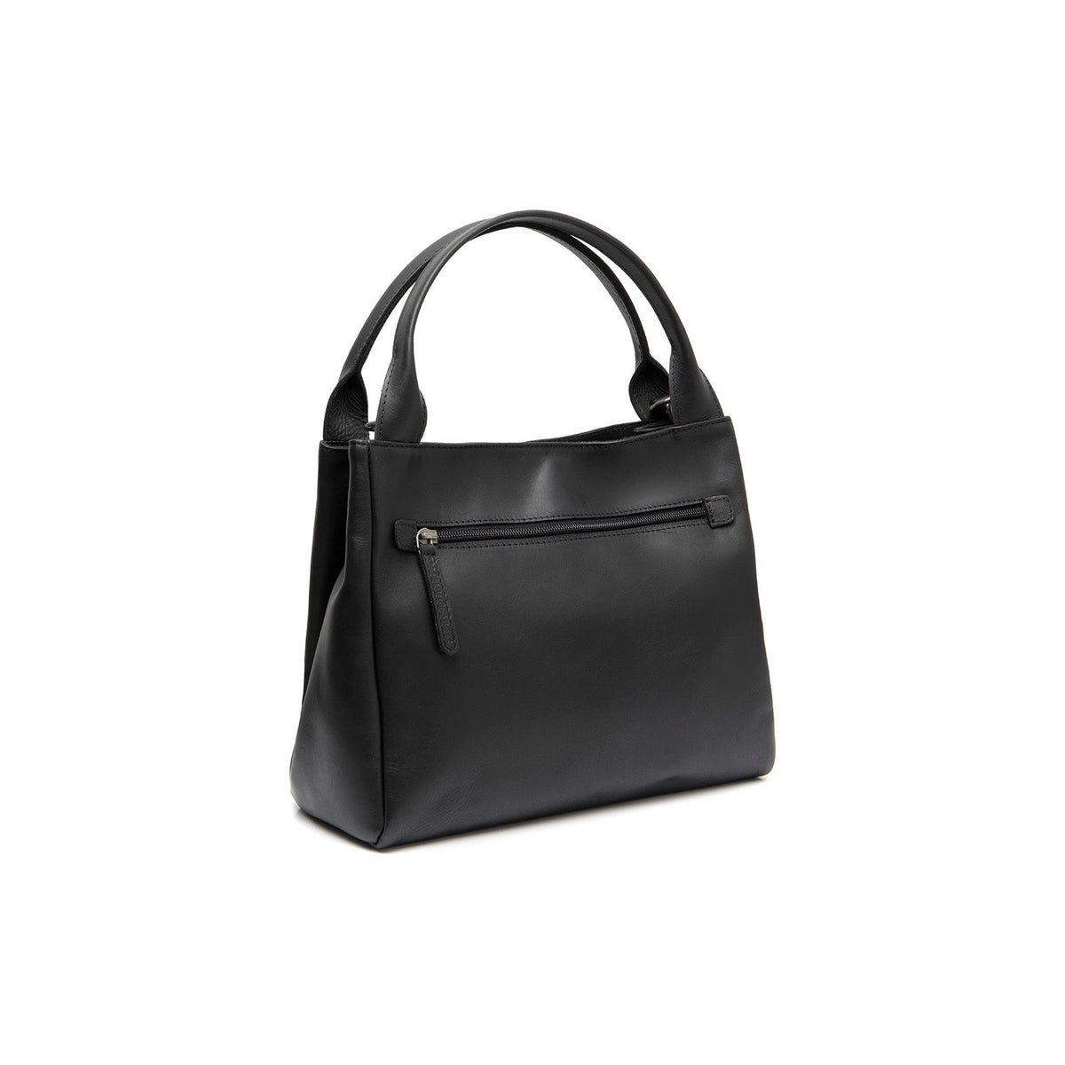 Tailored Rib Cuffs &amp; Hem Craftsmanship Construction Detail on Tenara Full-Grain Leather Handbag レディース