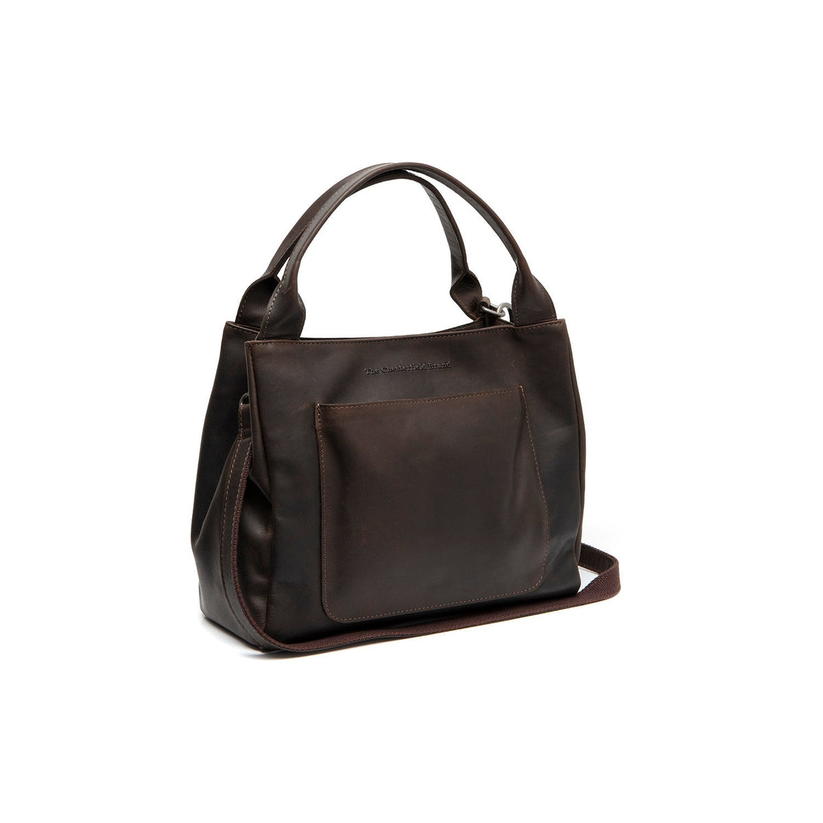 Styled Fit Perspective of Tenara Full-Grain Leather Handbag レディース on Model - Natural Daylight Drape