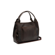 Styled Fit Perspective of Tenara Full-Grain Leather Handbag レディース on Model - Natural Daylight Drape