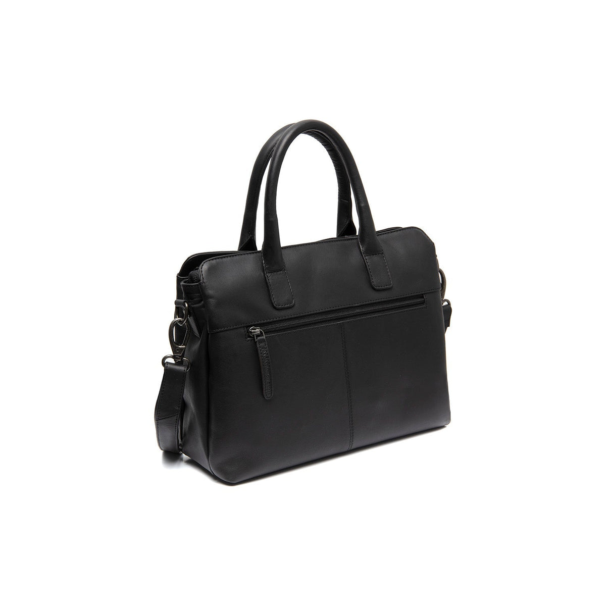 Tailored Rib Cuffs &amp; Hem Craftsmanship Construction Detail on Valmonte Full-Grain Leather Handbag レディース
