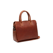Styled Fit Perspective of Valmonte Full-Grain Leather Handbag レディース on Model - Natural Daylight Drape