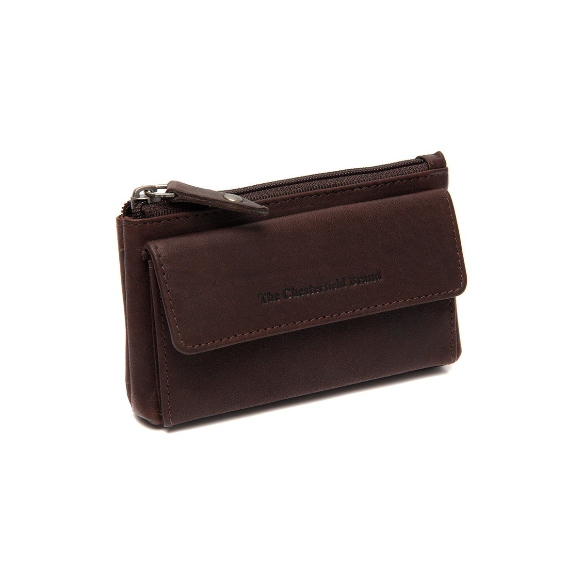Tailored Rib Cuffs &amp; Hem Craftsmanship Construction Detail on Violette Full-Grain Leather Key Case レディース
