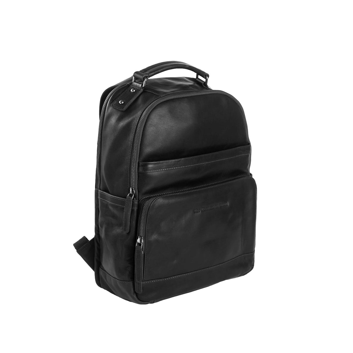 Austin Full-Grain Leather Laptop Backpack レディース in Classic 100% Full-Grain Leather - Full Exterior Front Profile View | Buy Online