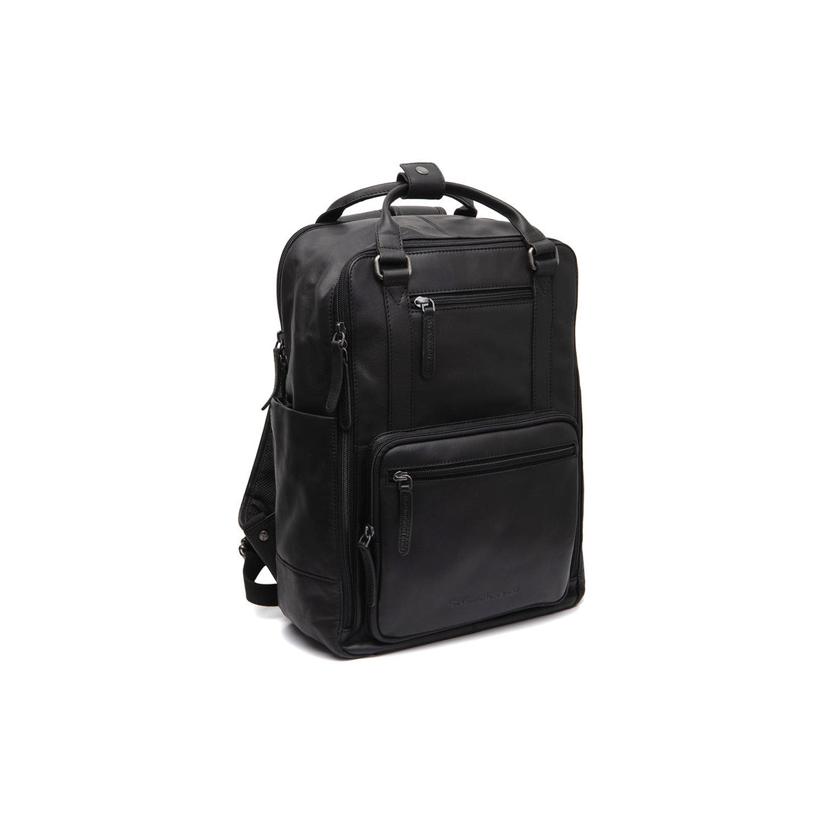 Calden Full-Grain Leather Laptop Backpack レディース in Classic 100% Full-Grain Leather - Full Exterior Front Profile View | Buy Online