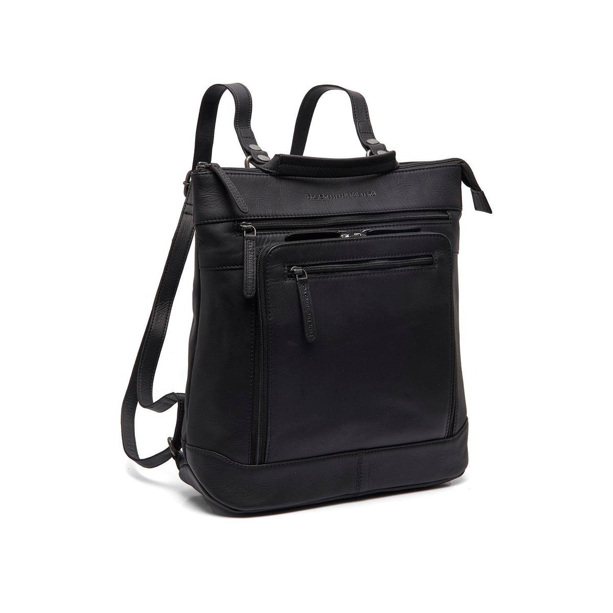 Caldero Full-Grain Leather Laptop Backpack レディース in Classic 100% Full-Grain Leather - Full Exterior Front Profile View | Buy Online