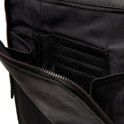 Solid Antique Brass Hardware &amp; Heavy-Duty Dual Zipper Detail on Jasper Full-Grain Leather Laptop Backpack レディース