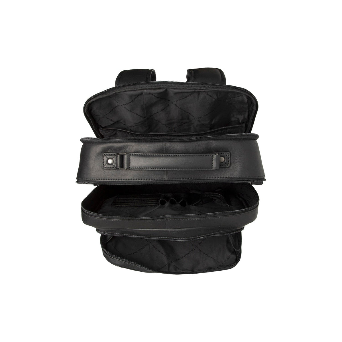 内側ライニングビュー Showing Dedicated Padded Laptop Sleeve & Multi-Compartment Organization