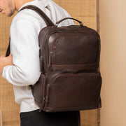 Lennox Full-Grain Leather Laptop Backpack レディース – alternate product view 2