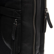 Solid Antique Brass Hardware &amp; Heavy-Duty Dual Zipper Detail on Nicola Full-Grain Leather Laptop Backpack レディース