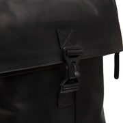 Solid Antique Brass Hardware &amp; Heavy-Duty Dual Zipper Detail on Savona Full-Grain Leather Laptop Backpack レディース