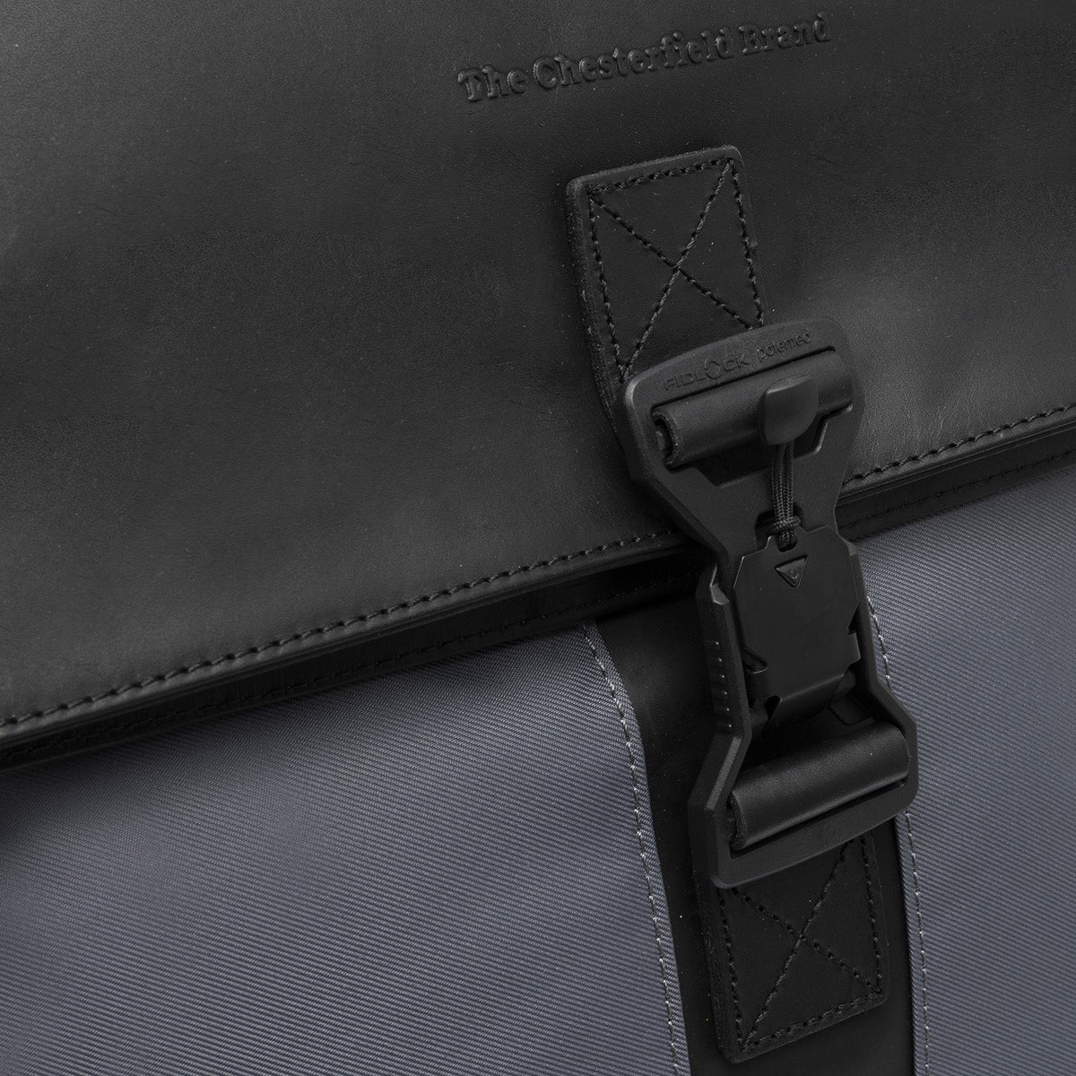 
Light Grey Leather Laptop Backpack Trondheim, detail view 3