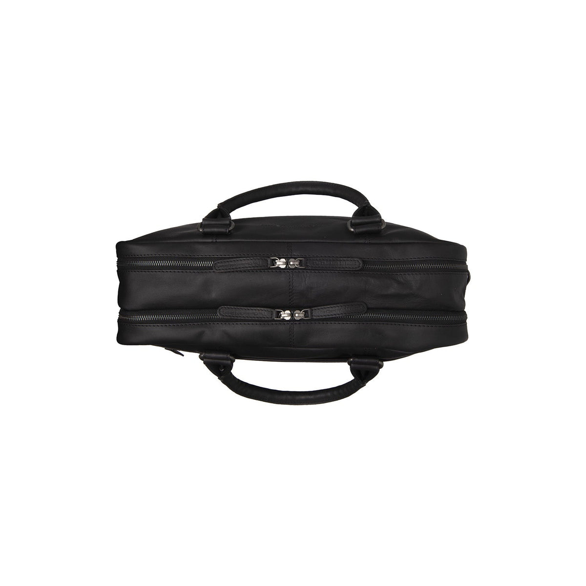 Solid Antique Brass Hardware & Heavy-Duty Dual Zipper Detail on Boston Full-Grain Leather Laptop Bag