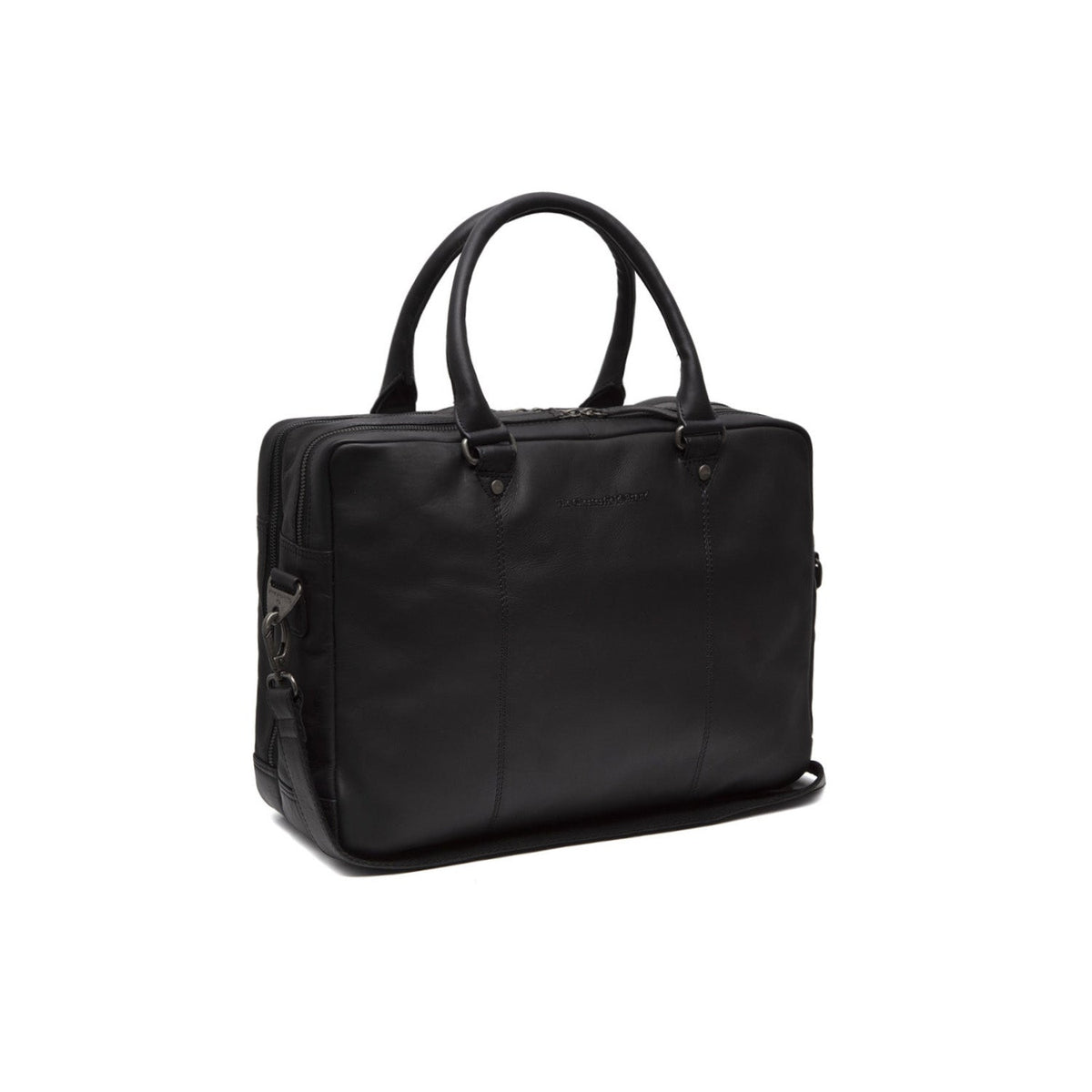 Boston Full-Grain Leather Laptop Bag メンズ in Classic 100% Full-Grain Leather - Full Exterior Front Profile View | Buy Online