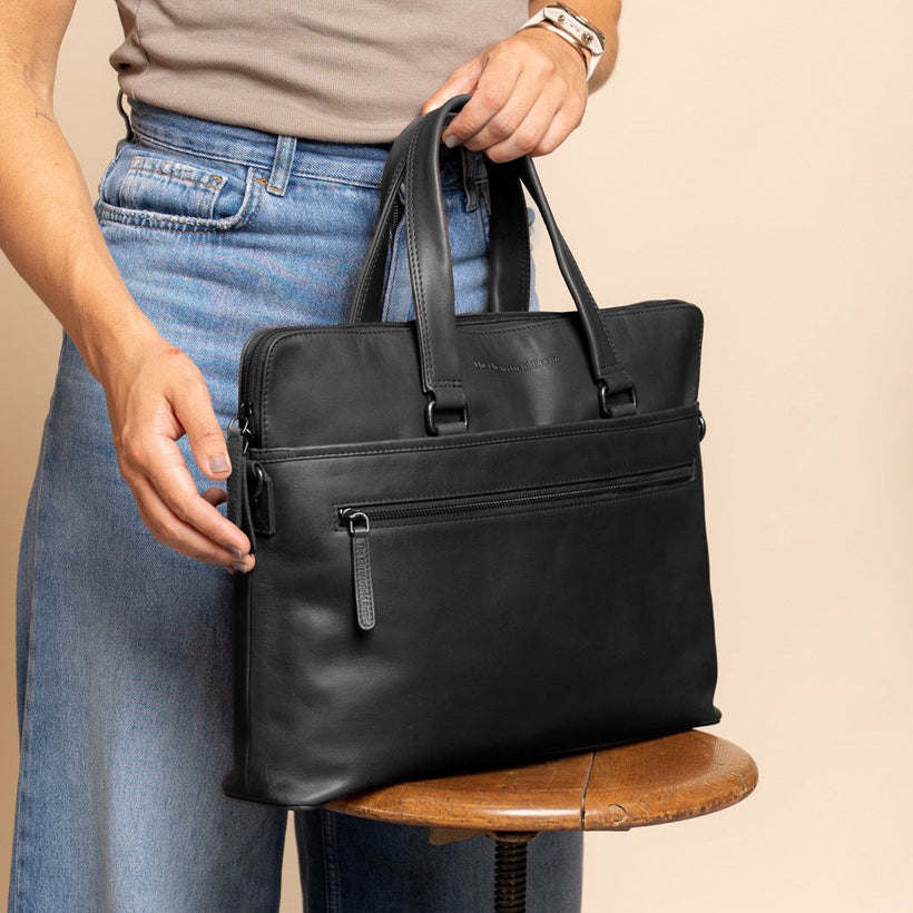 Elvas Full-Grain Leather Laptop Bag レディース
