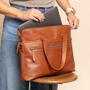 Elvas Full-Grain Leather Laptop Bag レディース – alternate product view 2