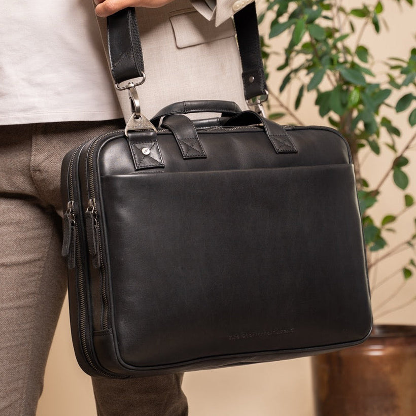 Iseo Full-Grain Leather Laptop Bag メンズ
