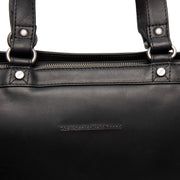 Solid Antique Brass Hardware &amp; Heavy-Duty Dual Zipper Detail on Manly フルグレインレザー Laptop Bag