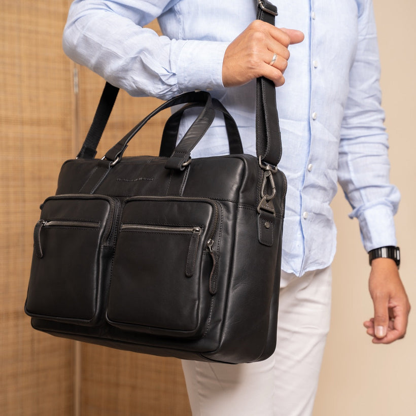 Misha Full-Grain Leather Laptop Bag レディース