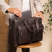 Misha Full-Grain Leather Laptop Bag レディース – alternate product view 3