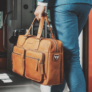 Misha Full-Grain Leather Laptop Bag レディース – alternate product view 2