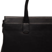 Solid Antique Brass Hardware &amp; Heavy-Duty Dual Zipper Detail on Rivera Full-Grain Leather Laptop Bag レディース