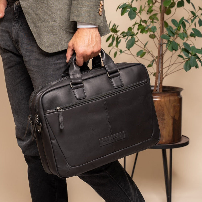 Seth Full-Grain Leather Laptop Bag メンズ
