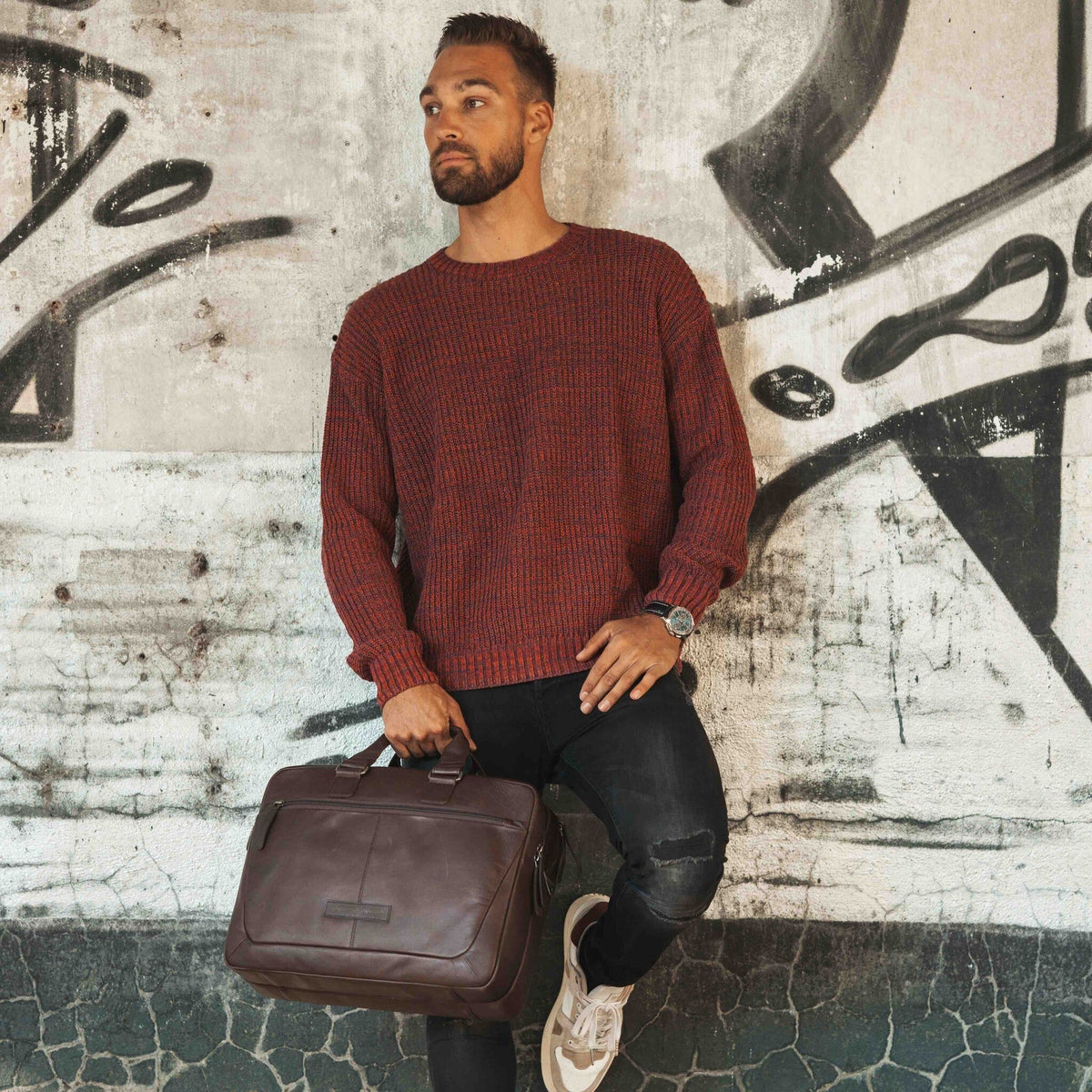 Seth Full-Grain Leather Laptop Bag メンズ – alternate product view 3