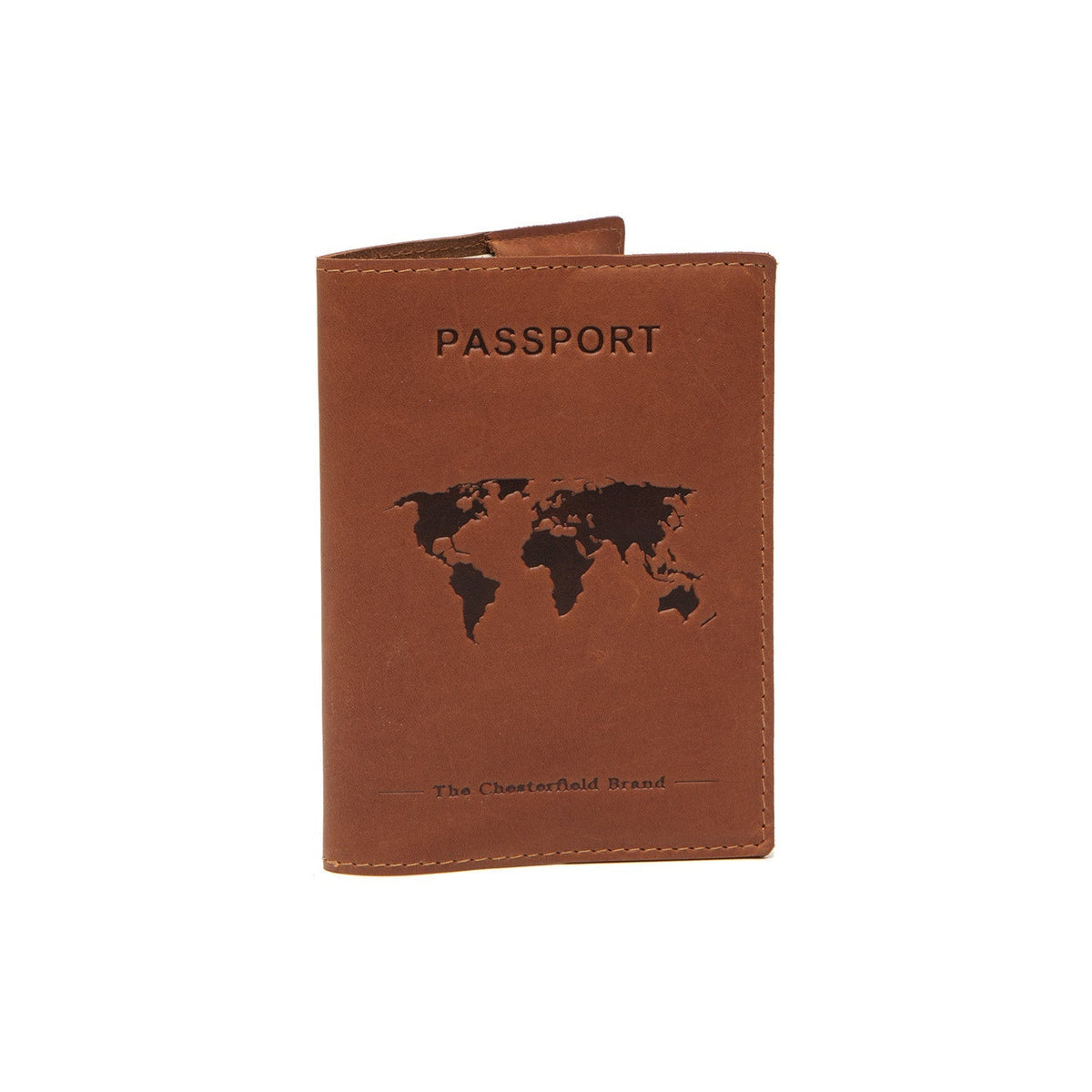 Cognac Leather Passport Case レディース, front view