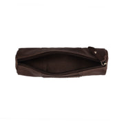 Tailored Rib Cuffs &amp; Hem Craftsmanship Construction Detail on Leather Pencil Case Lea レディース