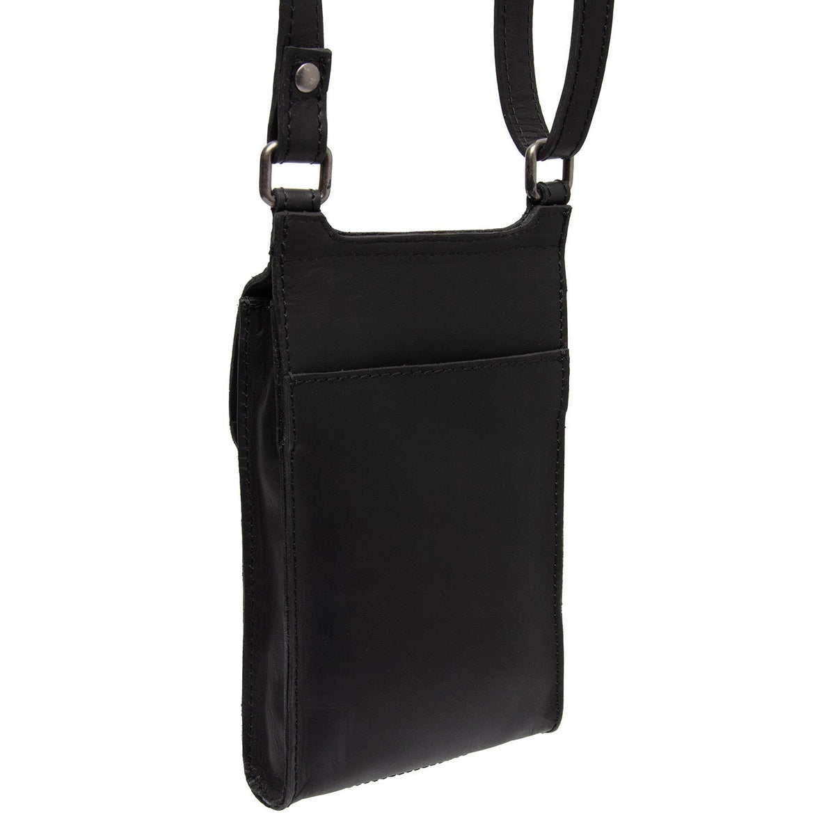 Tailored Rib Cuffs &amp; Hem Craftsmanship Construction Detail on Nebra Full-Grain Leather Phone Bag レディース