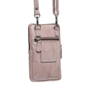 Tailored Rib Cuffs &amp; Hem Craftsmanship Construction Detail on Salta Full-Grain Leather Phone Bag レディース