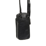 Styled Fit Perspective of Valdes Full-Grain Leather Phone Bag レディース on Model - Natural Daylight Drape