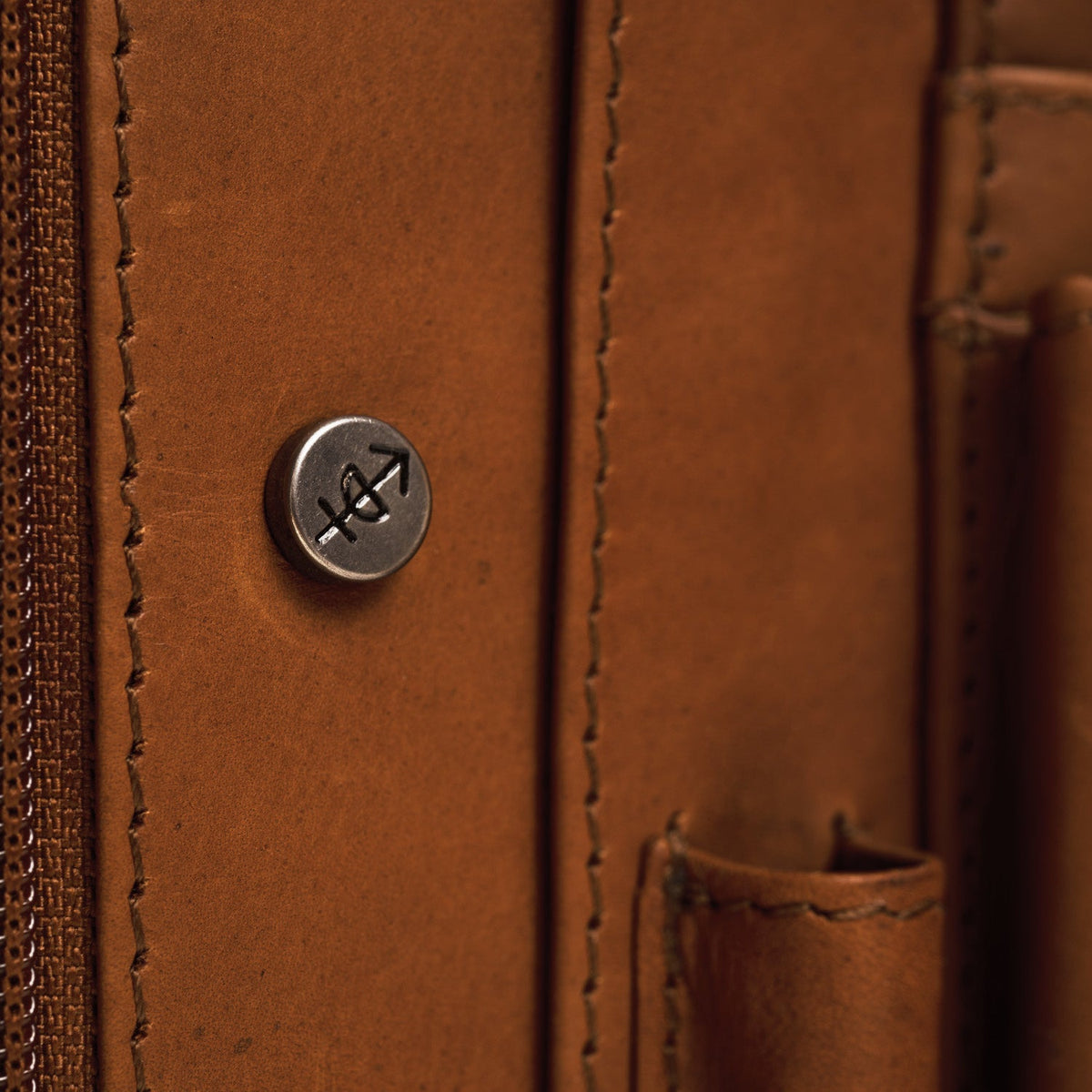 Cognac Leather Portfolio Barnet レディース, detail view 4
