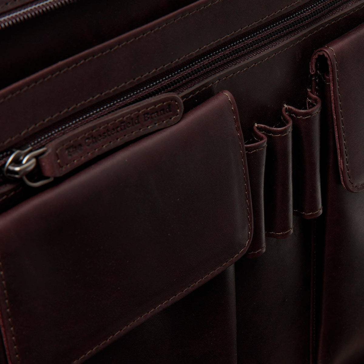 Brown Leather Portfolio Moreton レディース, detail view 3