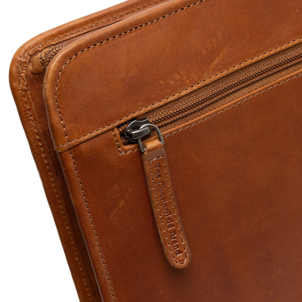 Cognac Leather Portfolio Moreton レディース, detail view 4
