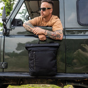 Bornholm フルグレインレザー Roll-top Backpack - Structured Side Profile Showing Gusset Depth &amp; Expansion Capacity