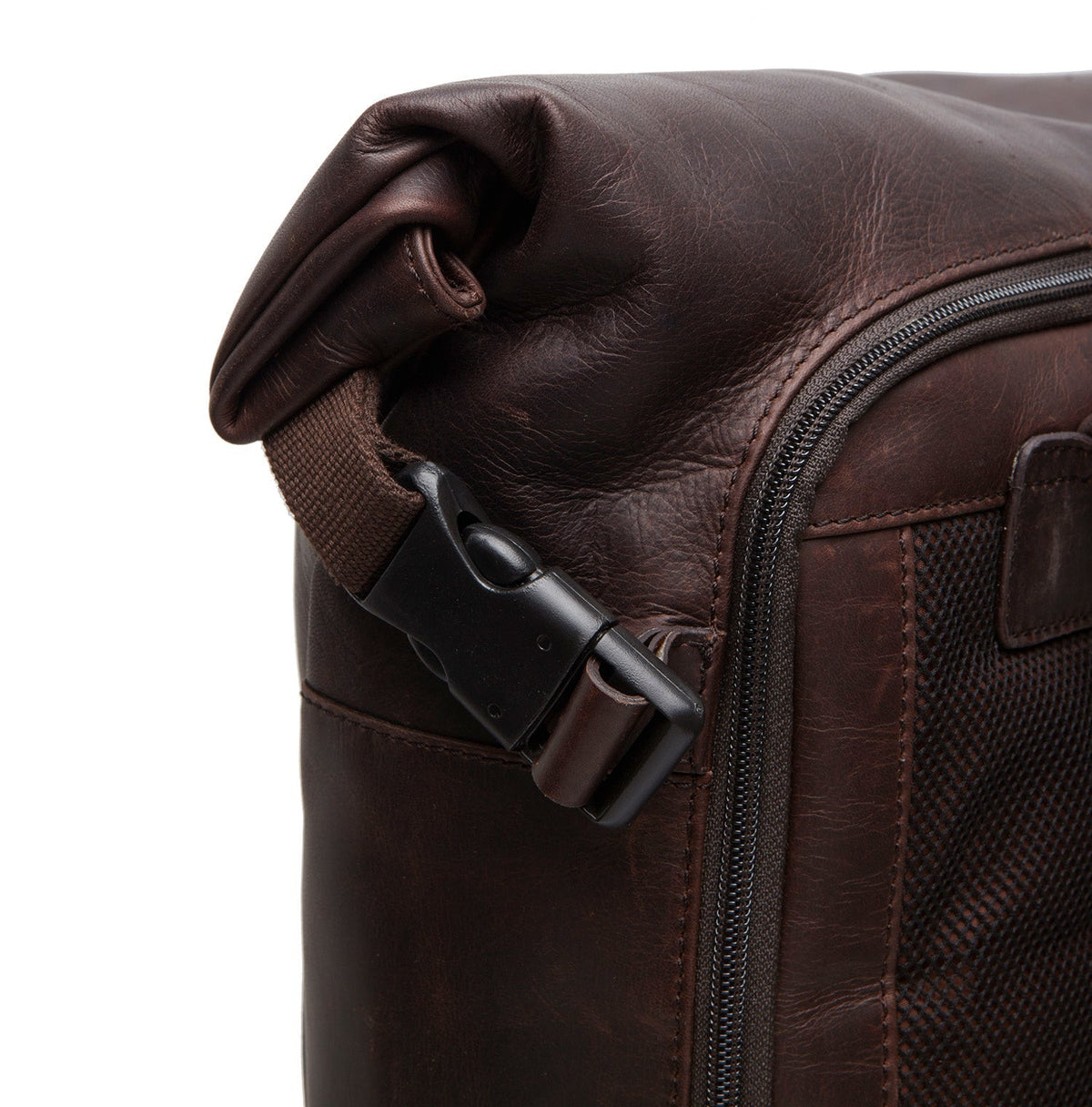 Liverpool Full-Grain Leather Roll-top Backpack レディース – alternate product view 3