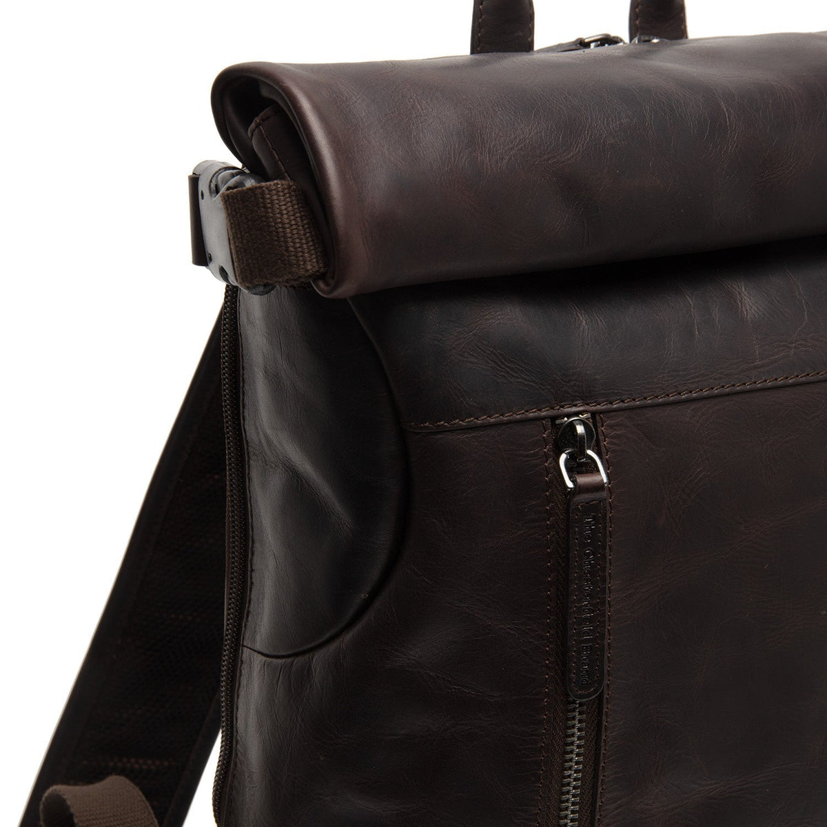 Mazara Full-Grain Leather Roll-top Backpack レディース – alternate product view 2