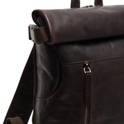 Mazara Full-Grain Leather Roll-top Backpack レディース – alternate product view 2